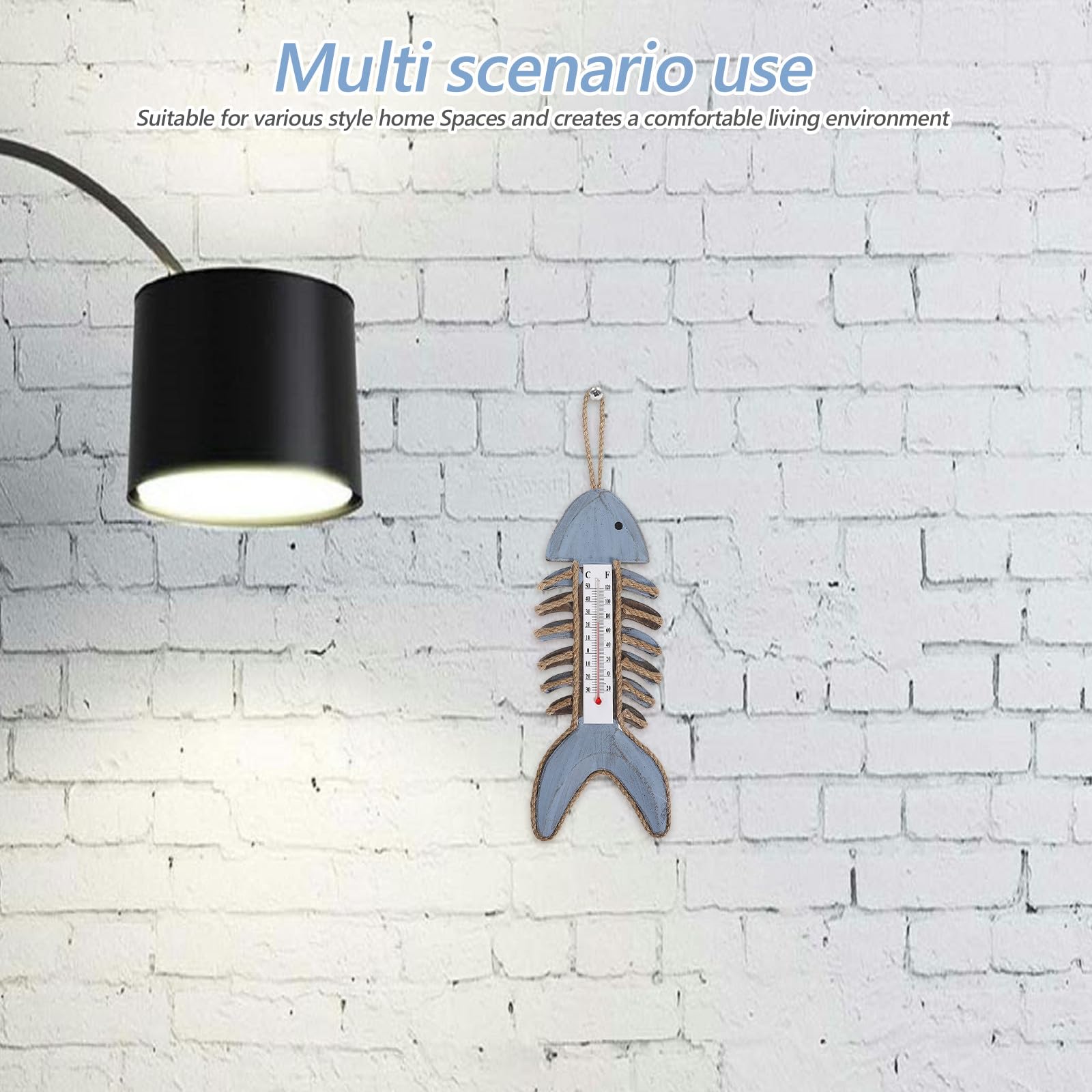 Housoutil Medidor de Temperatura Decorativo de Pared Forma de Hueso para Patio y Jardín Uso en Interiores y Exteriores