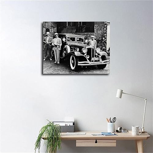 Miniatura 2 de Póster retro de gángster, ametralladora de auto, foto antigua en blanco y negro, impresión en lienzo, decoración de pared inspiradora, decoración
