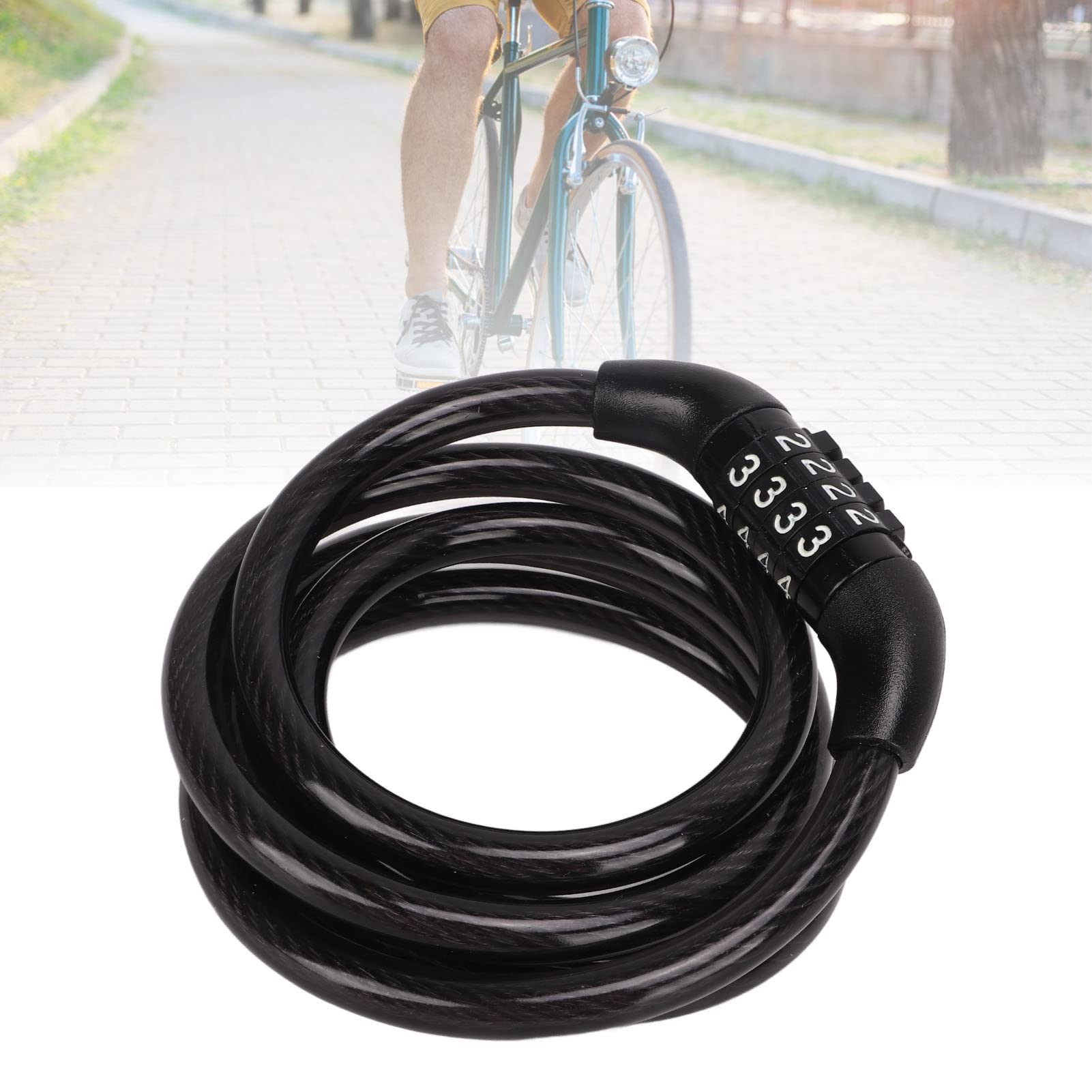 Antivol Antivol Cable Vélo Serrure Combinaison 4 Chiffres Casque