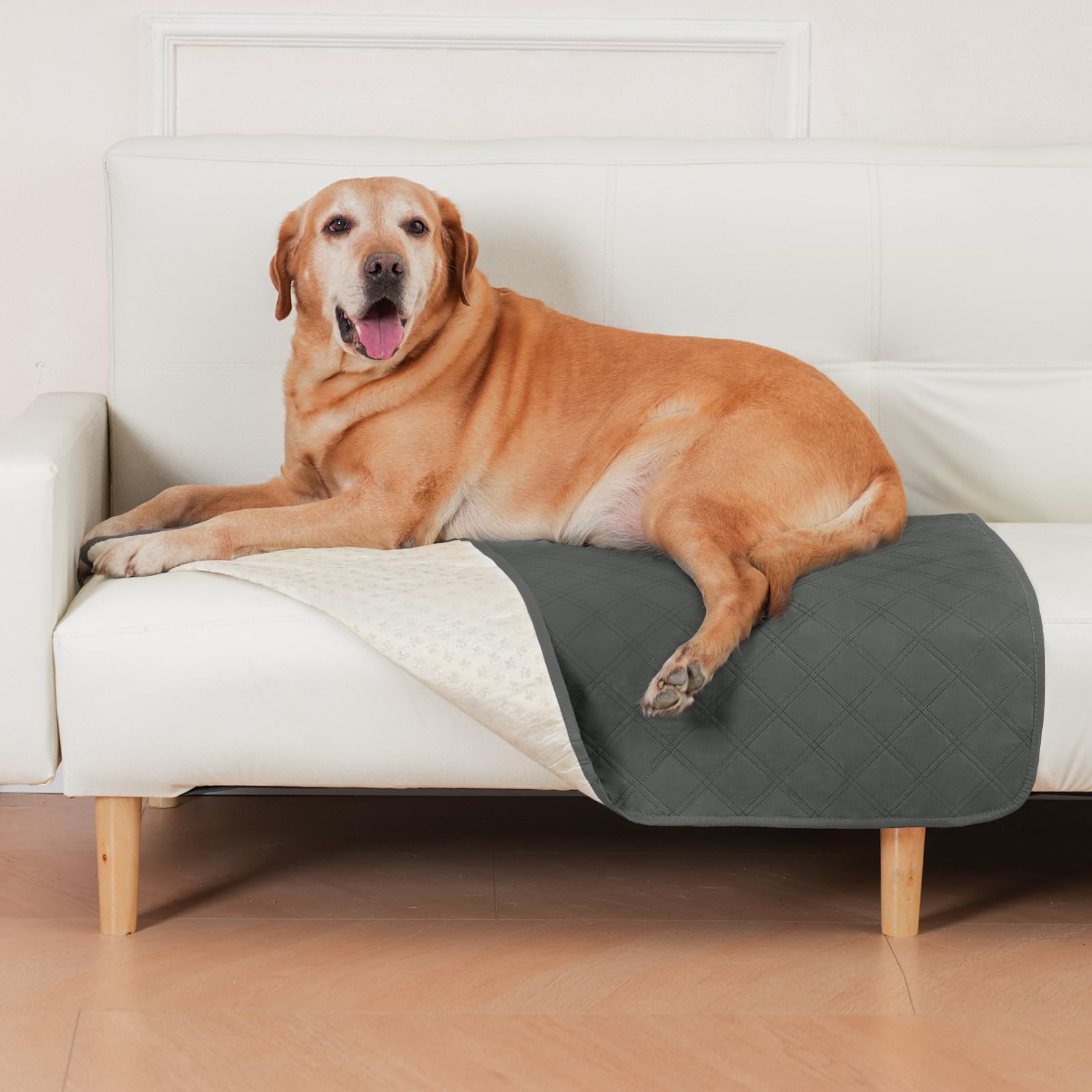 HezzLuv wasserdichte Hundedecke, Sofa Bettdecke Haustierdecke Anti-Rutsch Matte Möbelschutz, Waschbar, Kratzfest, Tierfellresistent, für Welpen, Große Haustiere, Hunde und Katzen (80x100cm)