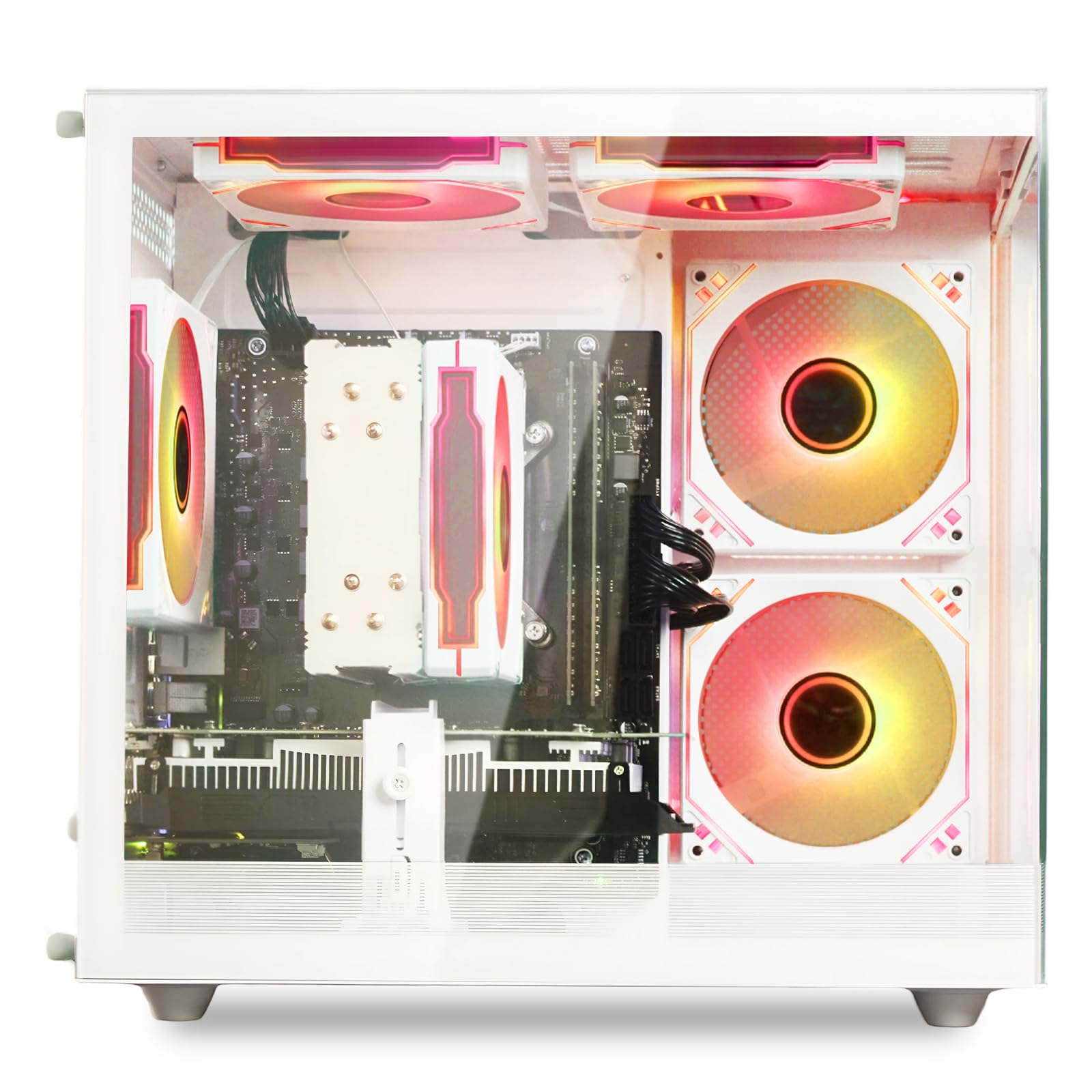 suevery PC Gaming Bundle Bianco R5 Tower Pre Costruito Desktop Computer