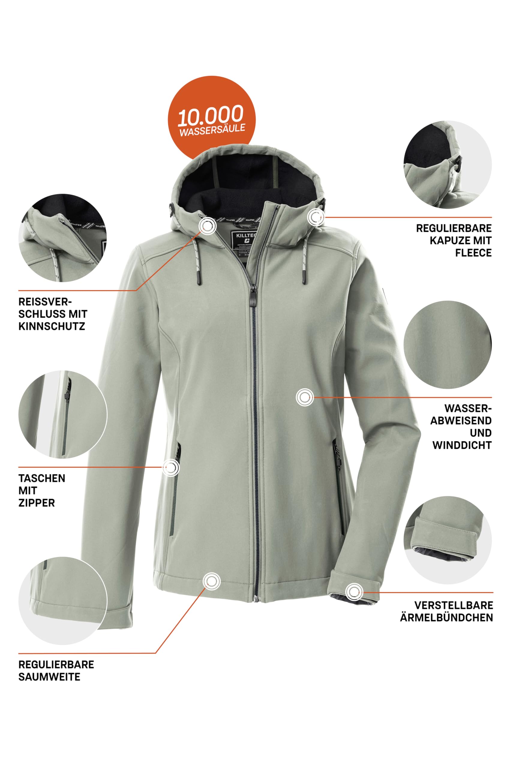 killtec Women's Softshell Outdoor Jacket with Zip-Off Hood
