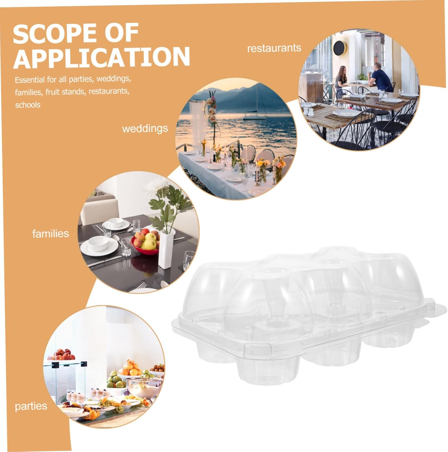 15pcs Transparent Cupcake Holders Lids for Muffins and Desserts for Parties and Special Occasions