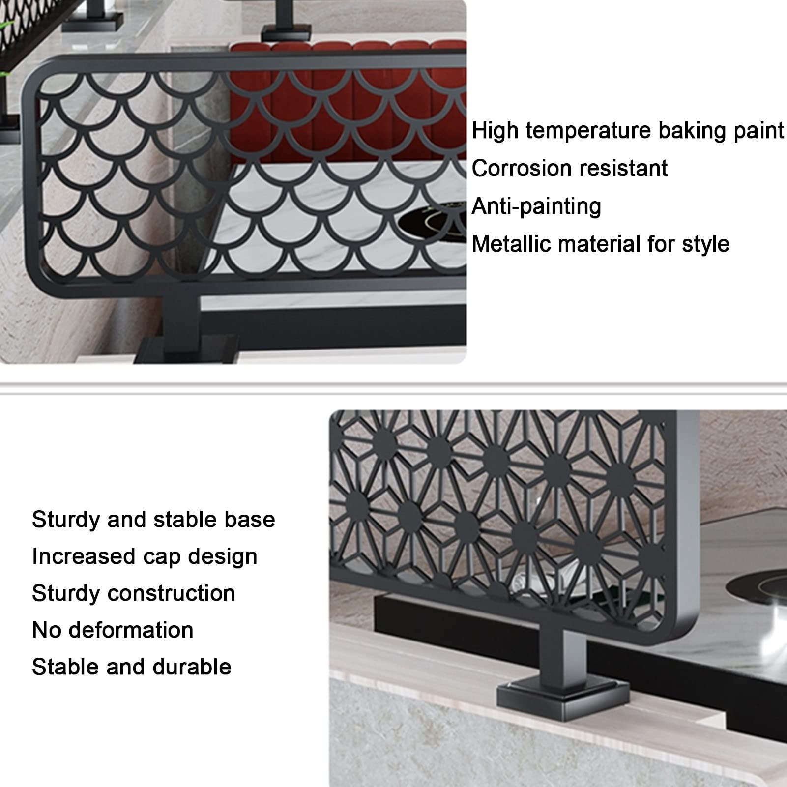 Genérico Mamparas Decorativas de Hierro Negro para comedores, mamparas de semiprivacidad de 110 cm, Elegantes mamparas para encimeras de restaurantes y hoteles, mampara Baja de 30 cm para Espacios el