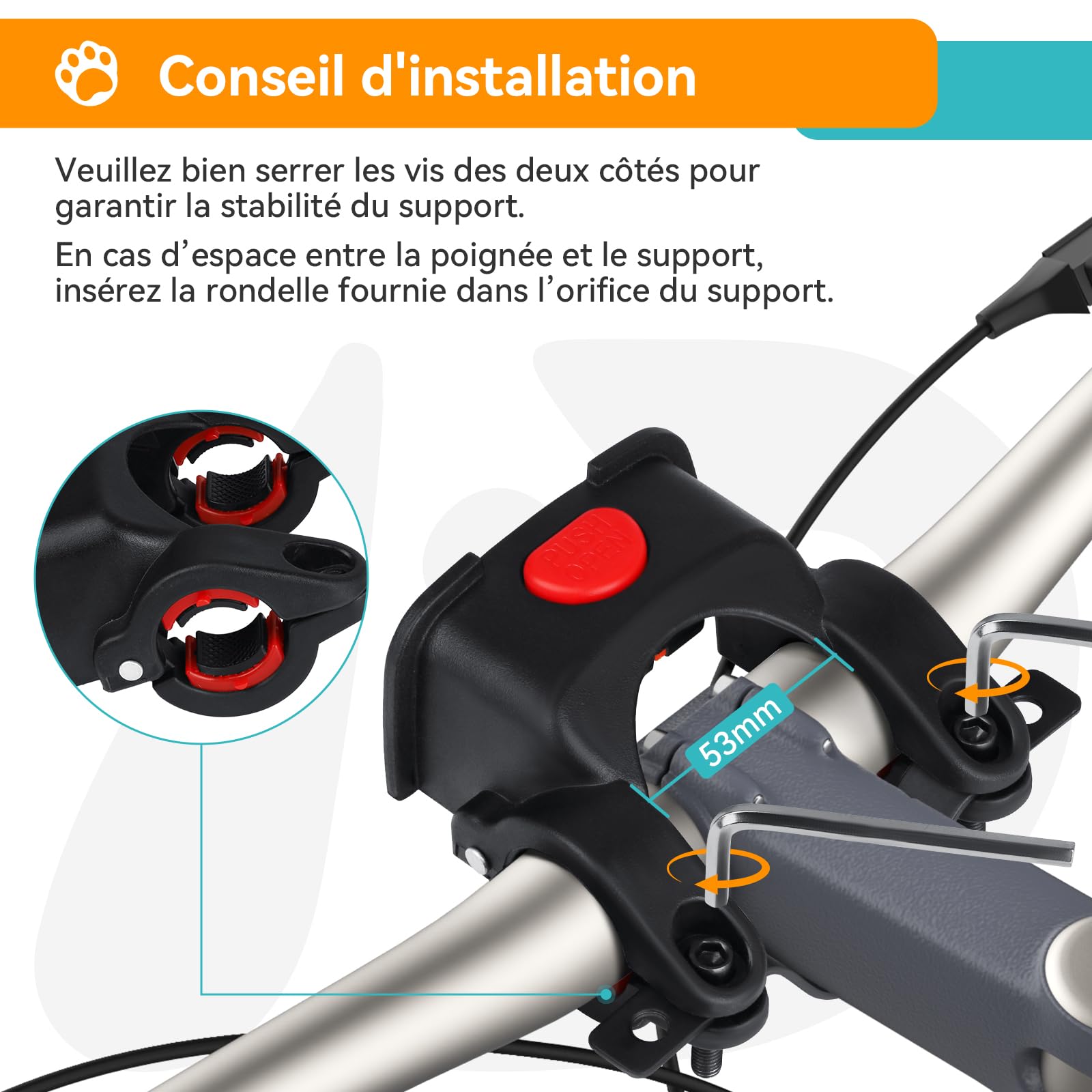 DAISTERN de BSWAY Panier Vélo Avant pour Chien Chat avec Support U Φ53mm, Sac Transport 4 en 1 jusqu'à 4KG, Fenêtres de Réseau Respirantes, Siège Confortable Imperméable Sac Bandoulière/Siège d'Auto