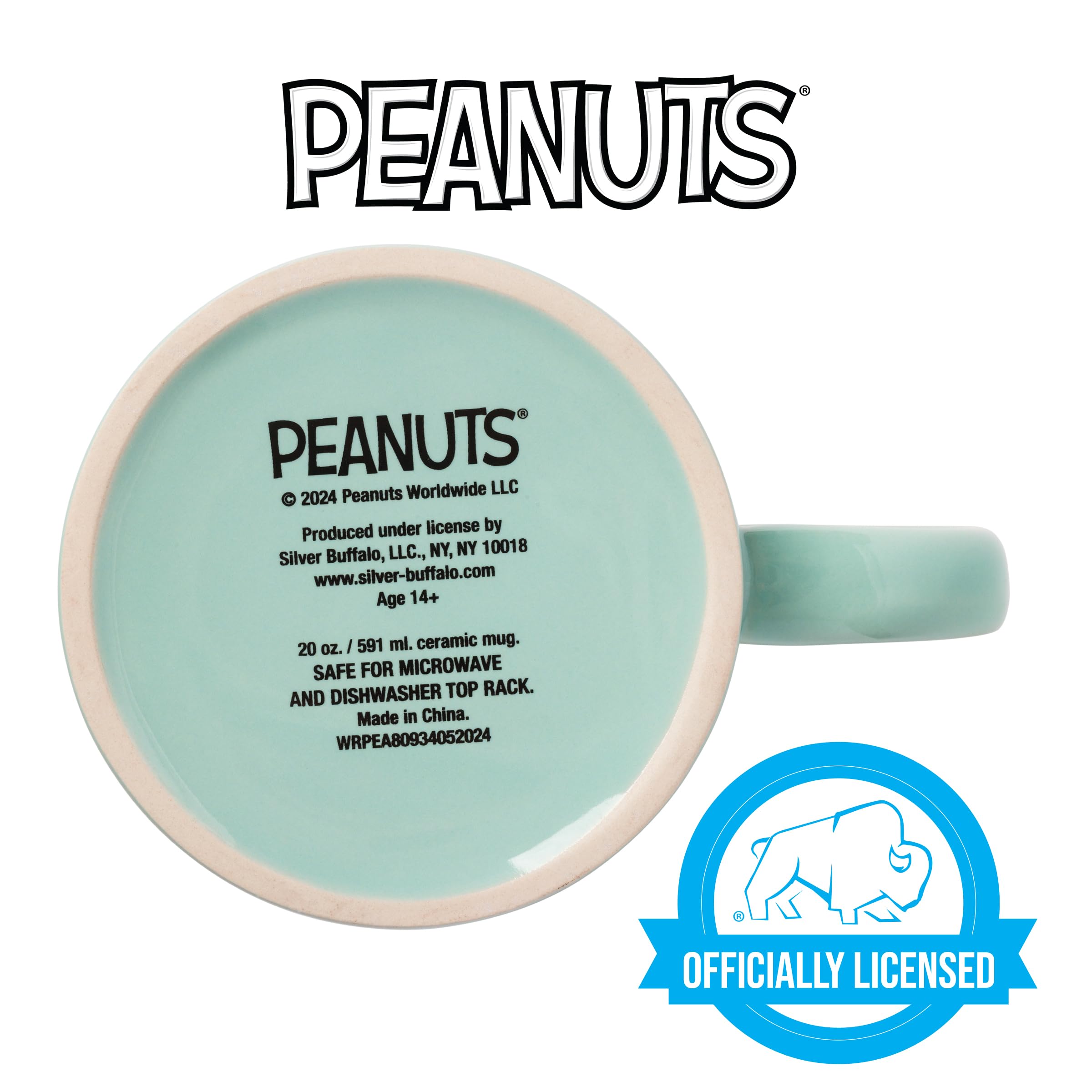 Silver Buffalo Peanuts Keramiktasse "First Beagle on the Moon" mit Snoopy, 590 ml | Zuerst 0,59 Liter