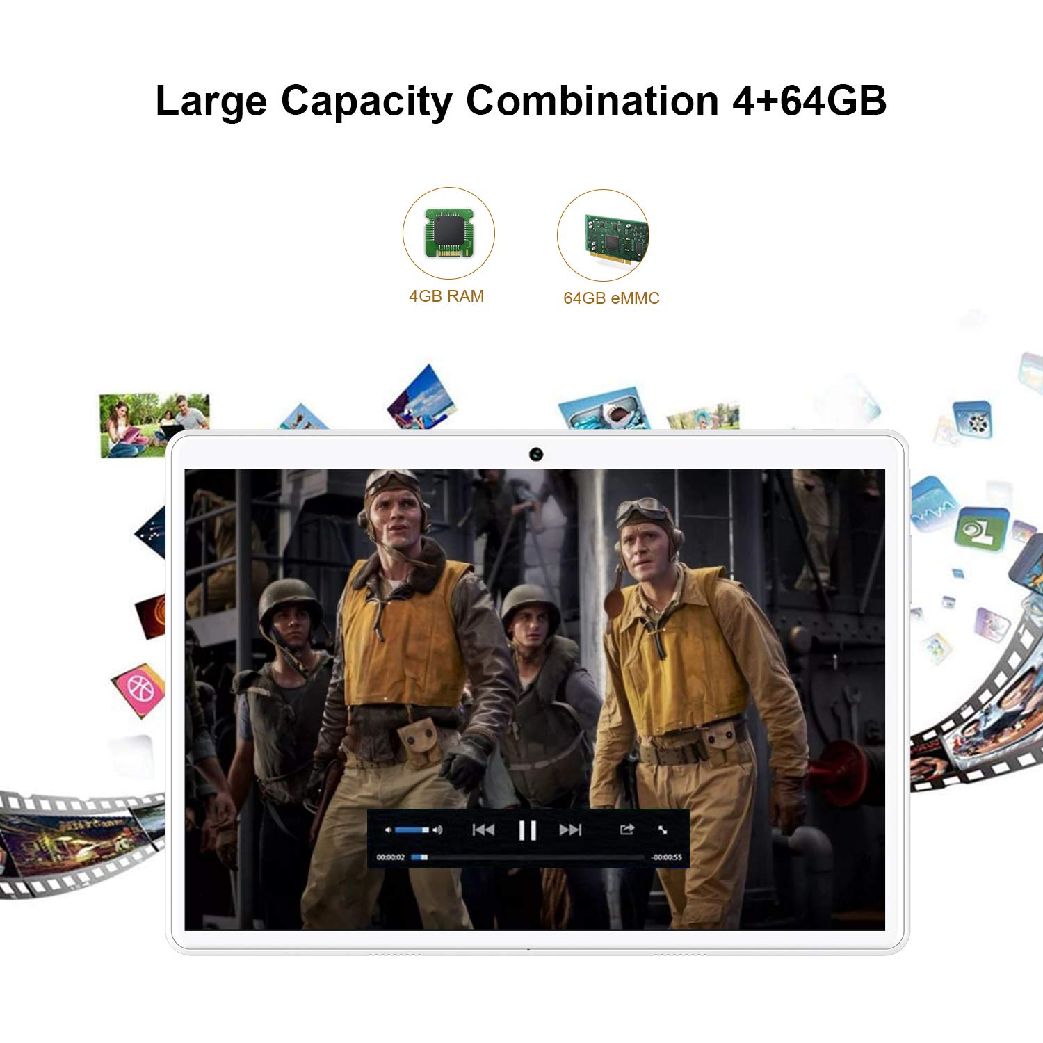Amazon.co.jp: 2in1タブレット、Android 10.0タブレットPC ワイヤレス