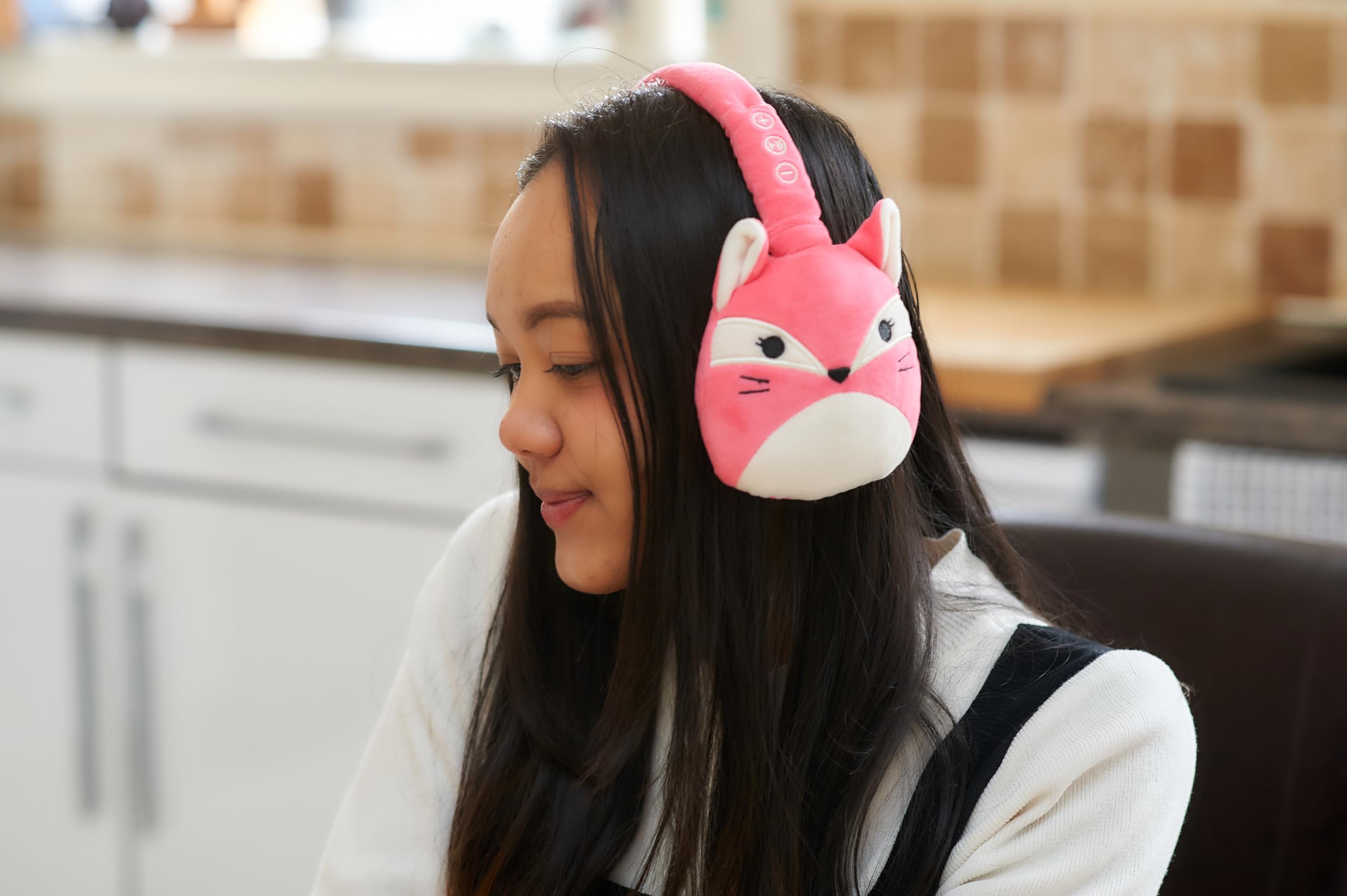 Squishmallows Fifi The Fox Plush Bluetooth Headphones With Built-in Microphone To Make And Receive Calls. 10 Meter Bluetooth Range - Image 2