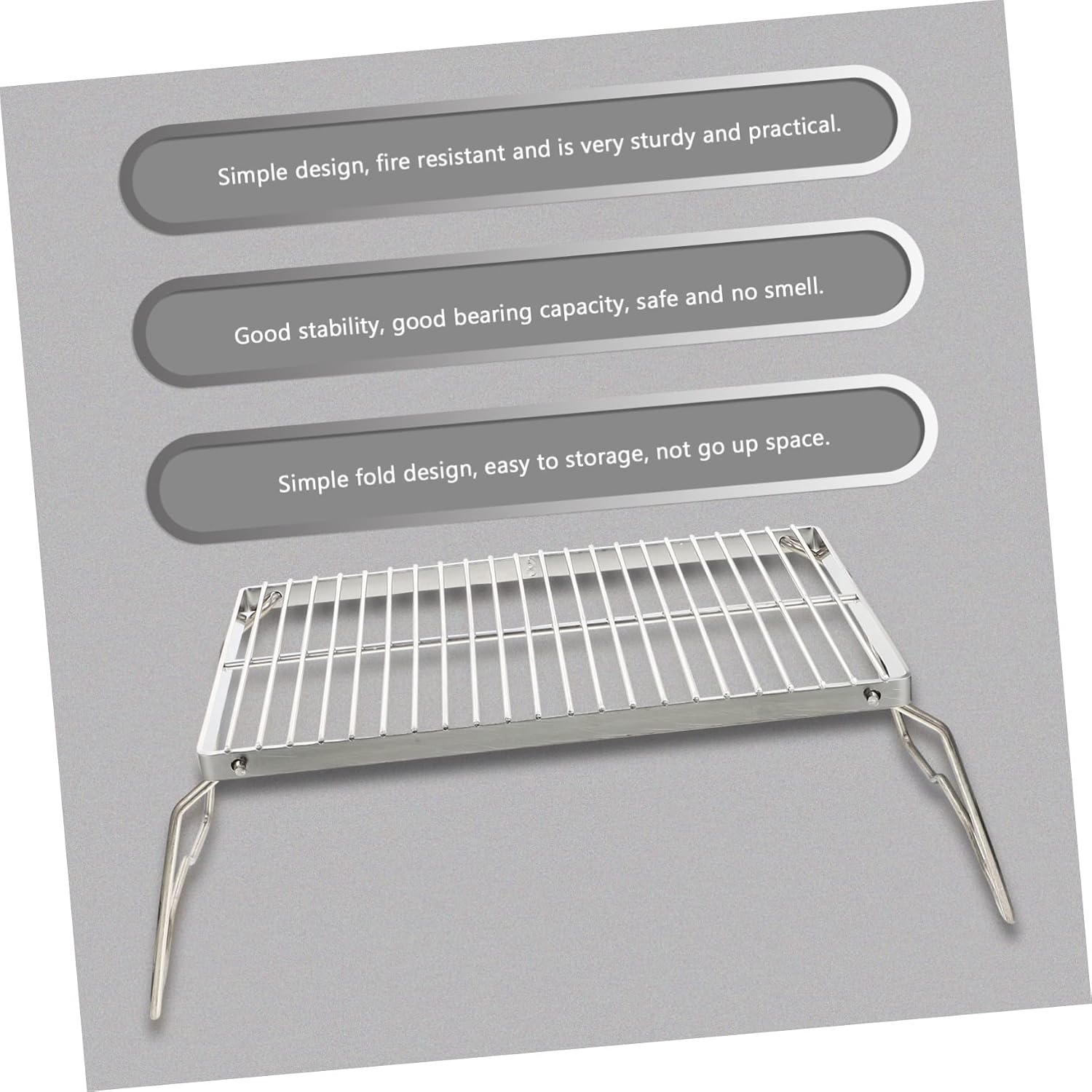 UPKOCH Portable Stainless Steel Bbq Grill Folding Campfire Grill for Outdoor Cooking Lightweight Compact Design for Picnics Camping and Bonfires