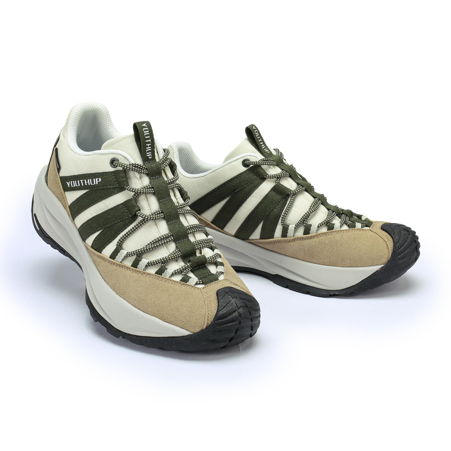 YOUTHUP Herren Wanderschuhe Wasserdicht Trekkingschuhe mit Dämpfung | Leichtes atmungsaktives Trail Running, Low Freizeit Sportschuhe, Rutschfeste Sohle für für Wandern & Alltag