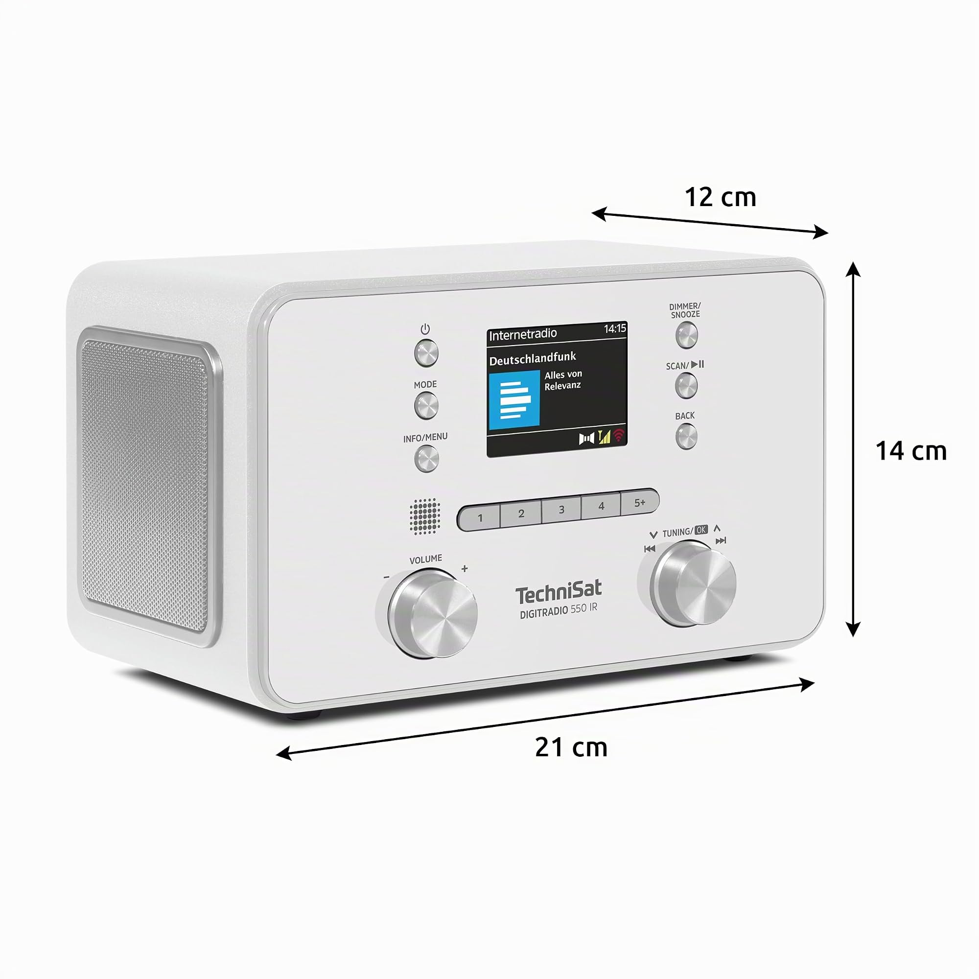 TechniSat DIGITRADIO 550 IR - Radio Internet stéréo, Dab+, FM, Wi-FI | Bluetooth, contrôle par Application, réveil, Blanc