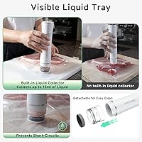 Vista 5 de Sellador al vacío compacto para alimentos (máquina selladora al vacío + 30 bolsas de vacío reutilizables), potente máquina selladora al vacío