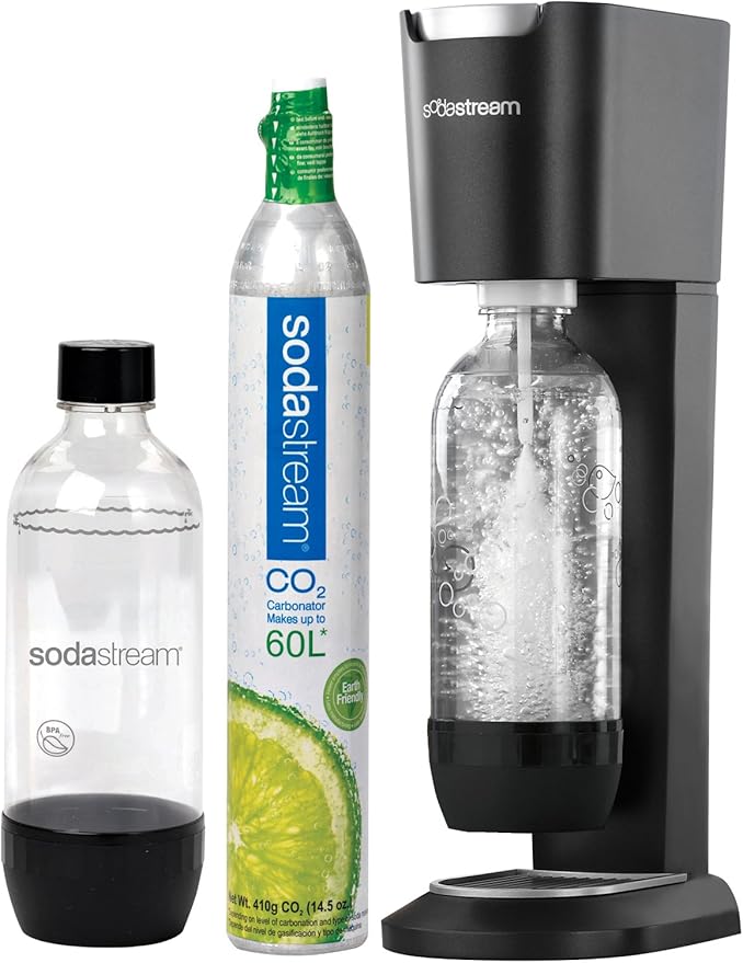 SodaStream Genesis Home Soda Maker, Black and Silver Soda
