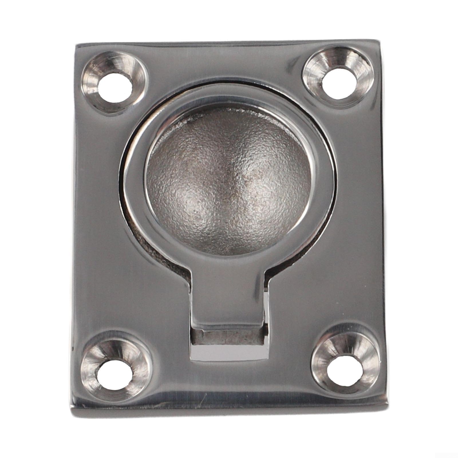 AIKEOU Marine Grade 316 Stainless Steel Hatch Latch for Boats Cabinets and Pocket Doors Flush Mount Lifting Ring Pull Design,48 * 38MM