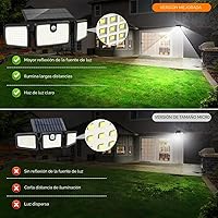 Vista 4 de Luces solares al aire libre MIHANI, luces de cubierta con sensor de movimiento de carga rápida al aire libre para terraza con alta luminosidad
