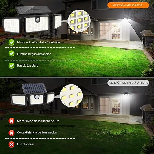 Miniatura 4 de Luces solares al aire libre MIHANI, luces de cubierta con sensor de movimiento de carga rápida al aire libre para terraza con alta luminosidad,