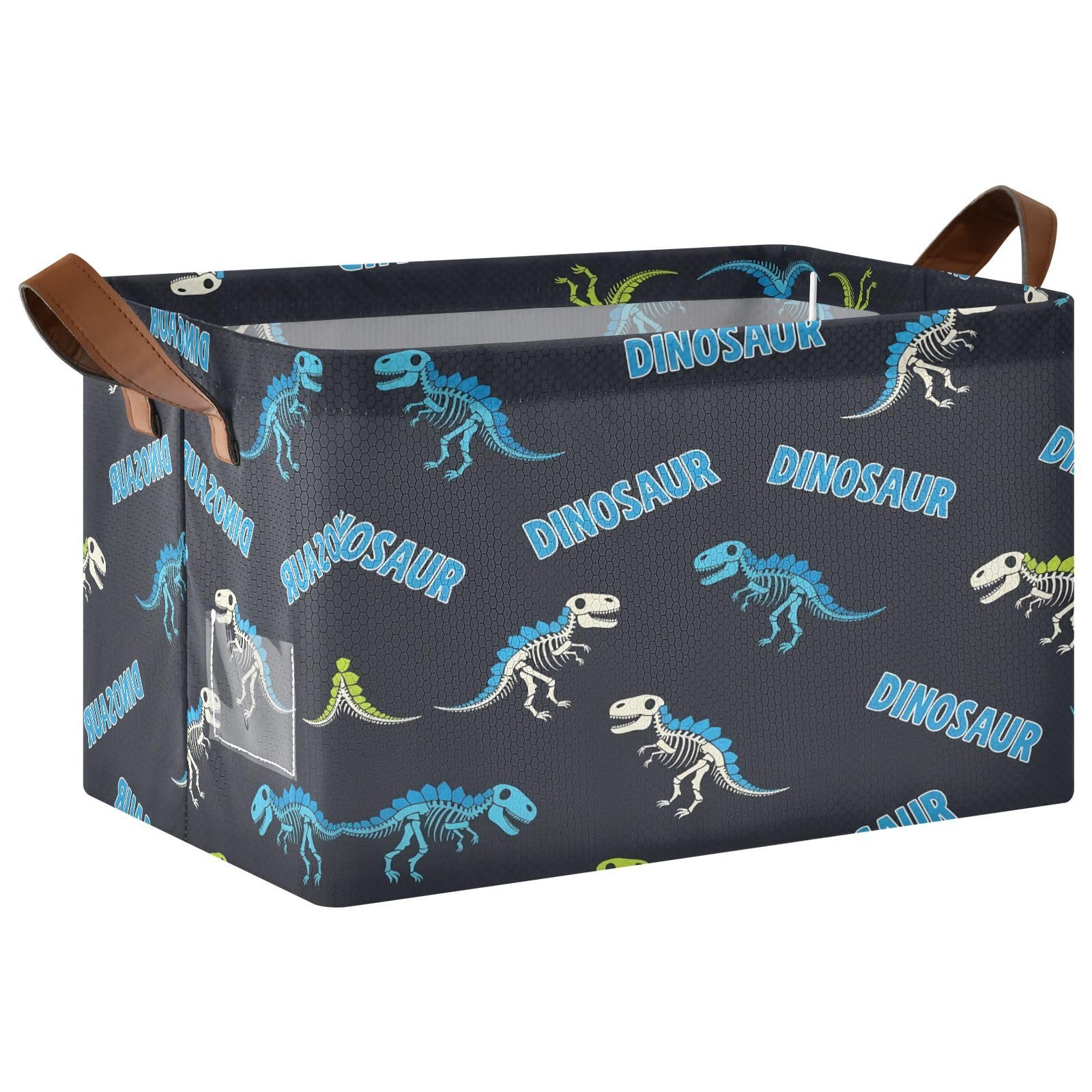 Cgiub Dinosaur Storage Basket Waterproof Foldable Storage Bin Baby Laundry Basket Closet Organiser for Nursery Decor Home Organizing