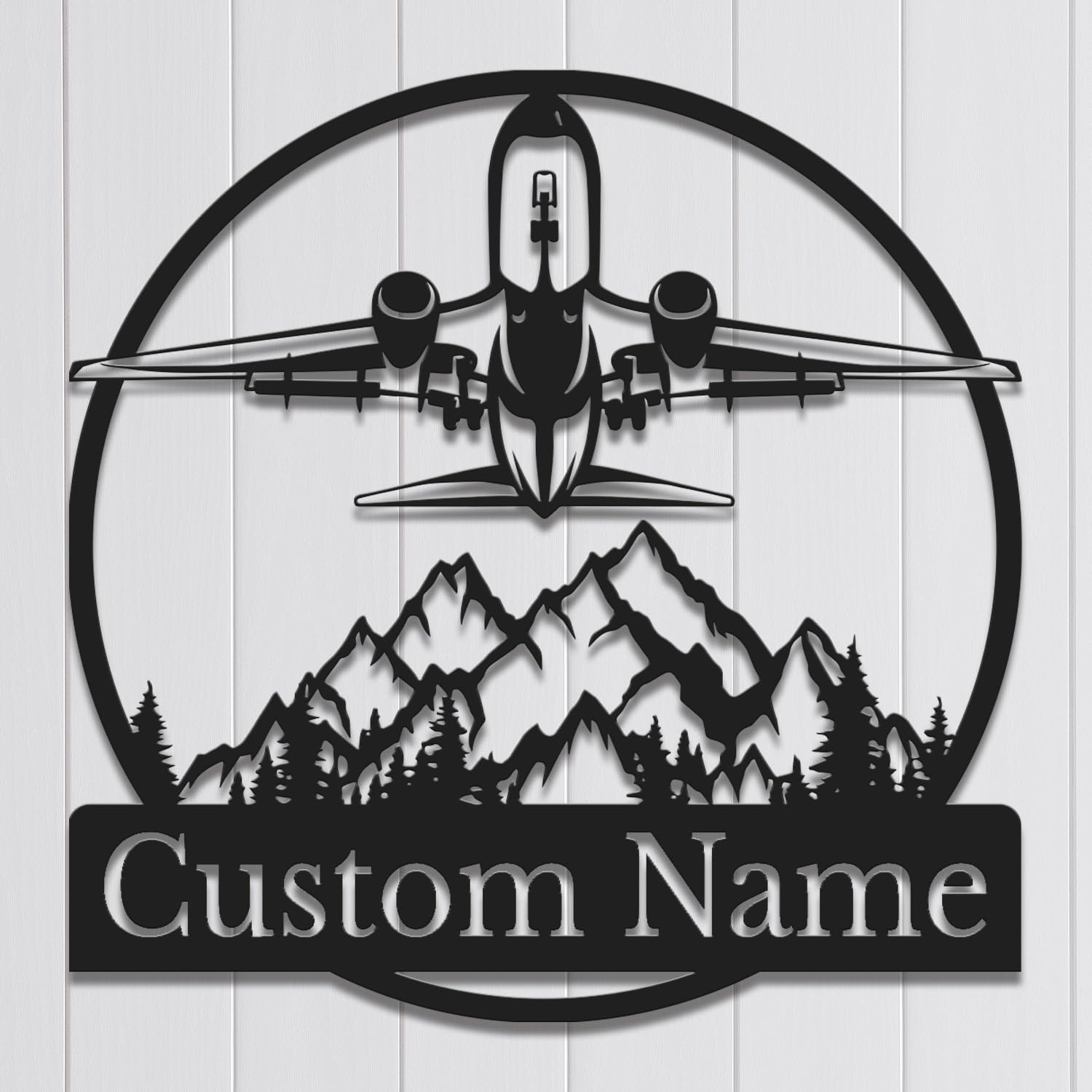 Gewasi Airplane D Personalized Airplane Metal Sign - Custom Aviation Wall Art With Name - Pilot Gift, Hangar Decor & Rc Plane Enthusiast Present (Airplane D)