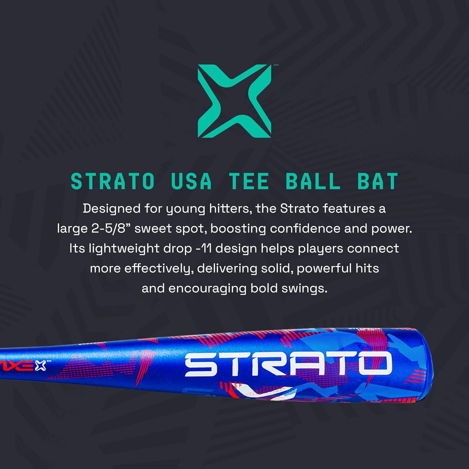 Axe | Strato | USA Tee Ball Baseball Bat | Drop -11 | 1-Piece Alloy | 2-5/8" Barrel