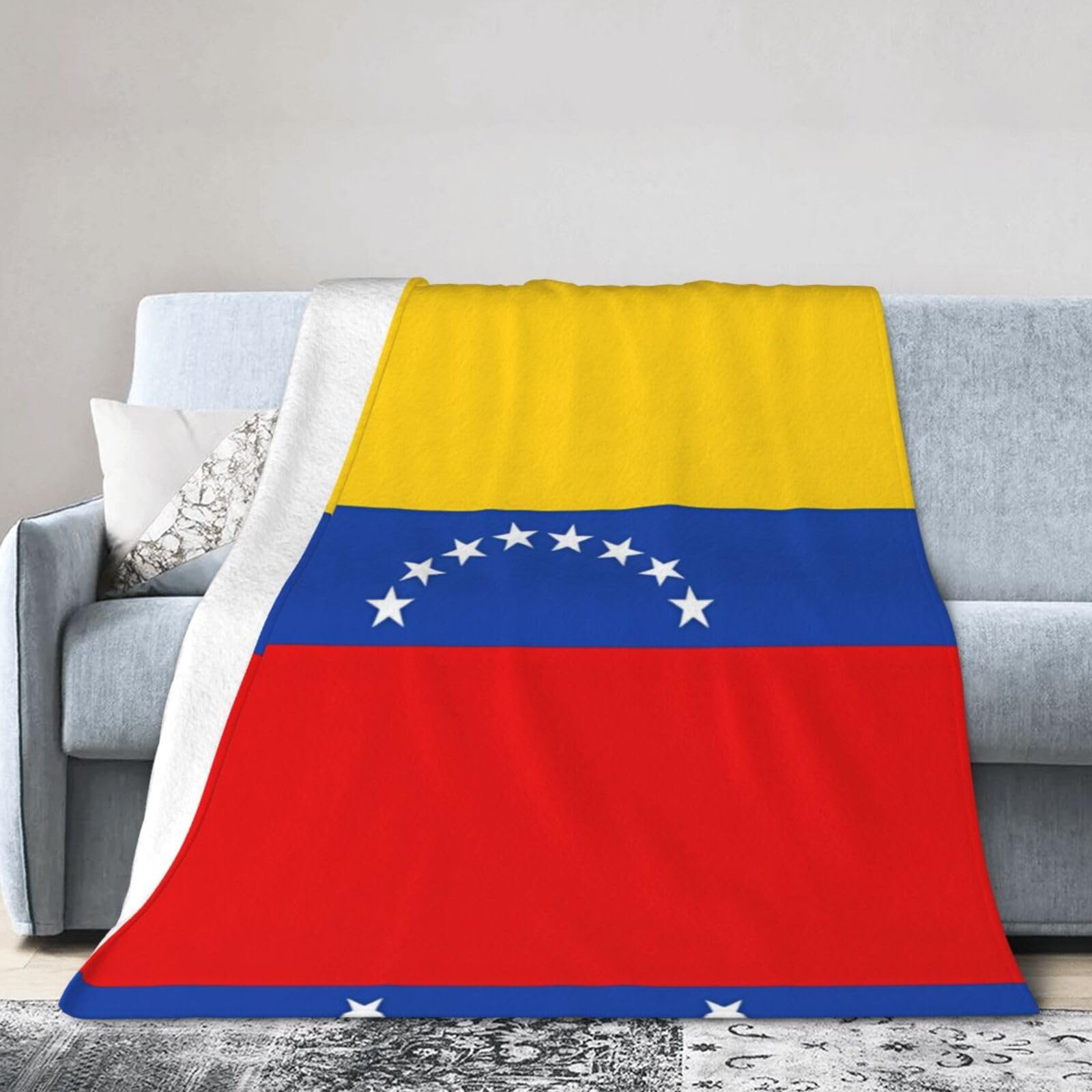 Flag of Venezuela 50"x40" Fleece Blanket, Full Size, Super Soft, Suitable for Bed, Sofa, Camping, All Seasons