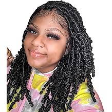 BOHOBABE 8 Packs Butterfly Locs Crochet Hair 12 Inch Short Black Distressed Crochet Butterfly Faux Locs, 1B