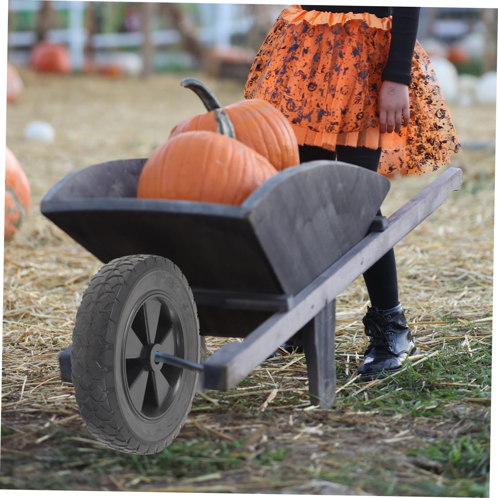 Ruota di Ricambio in Gomma Nera per Carretto e Carrello | Wagon e Hand Truck, Installazione Semplice, Alta Durata, Ricambio per Ruote da Giardino e Tosaerba