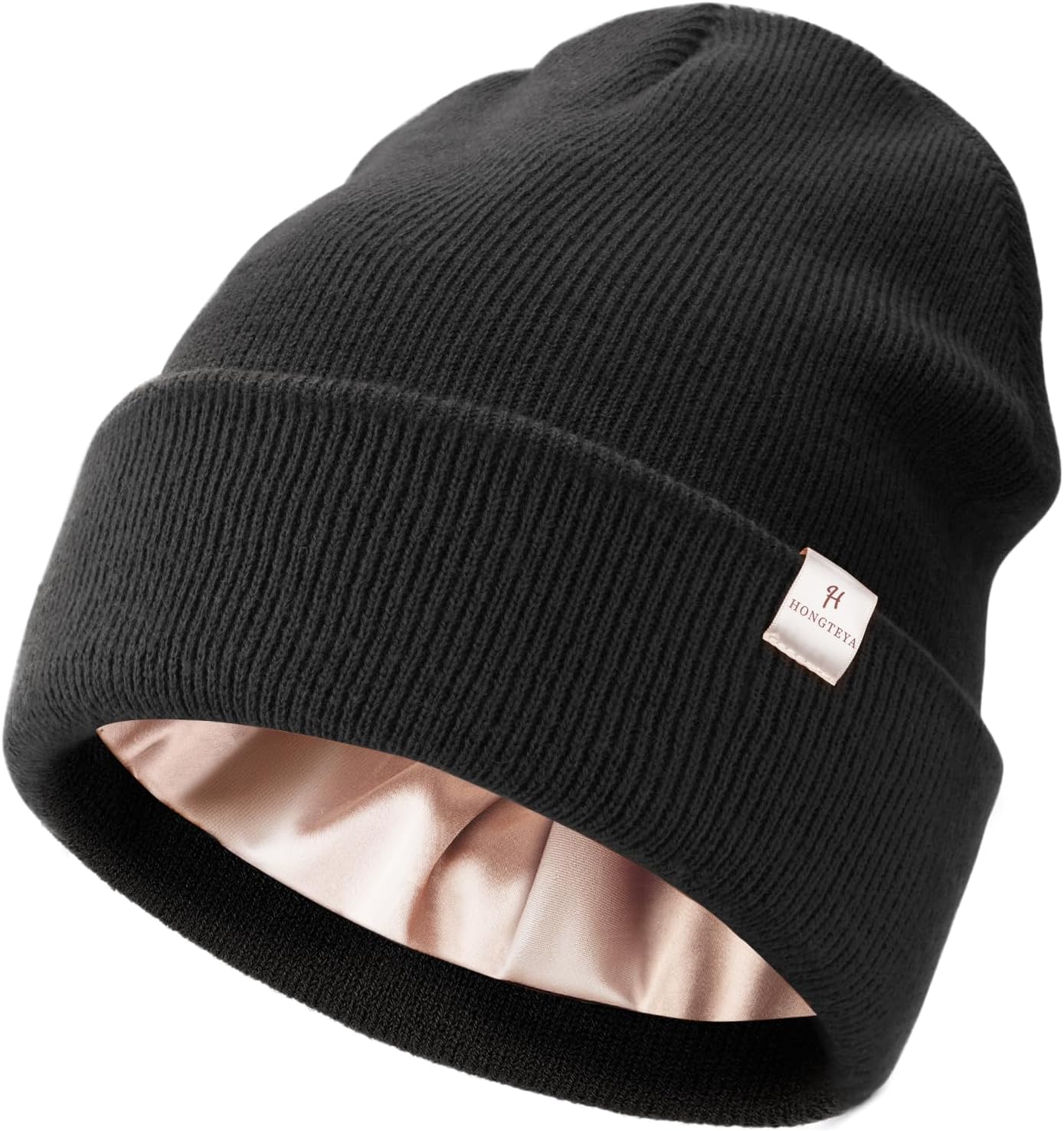HONGTEYA Womens Satin Lined Knit Beanie Hat