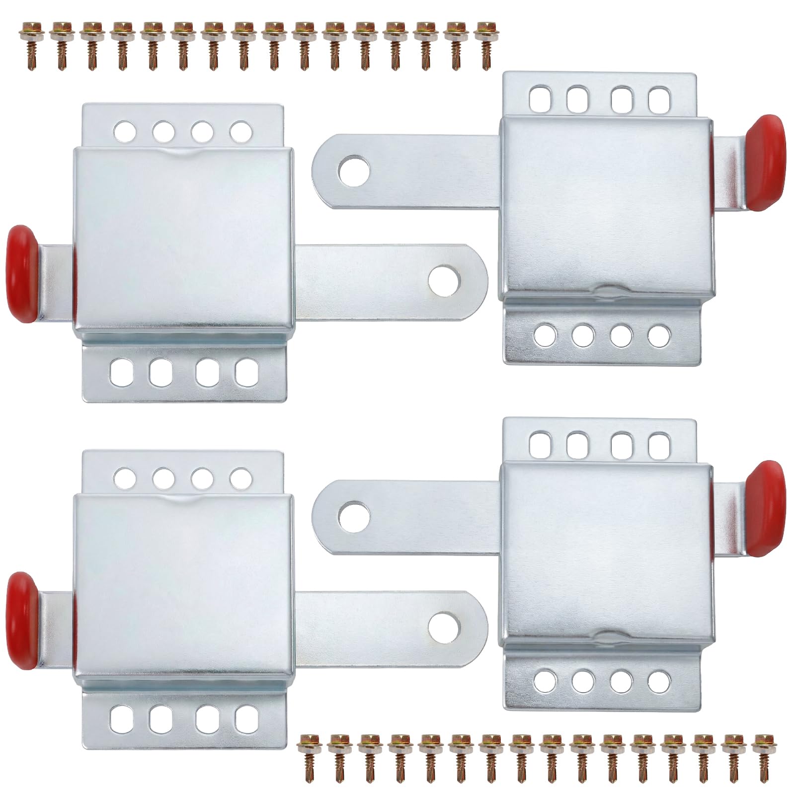 Verrou de porte de garage Tebery en fer lot de 4 loquet coulissant robuste avec vis pour l'intérieur