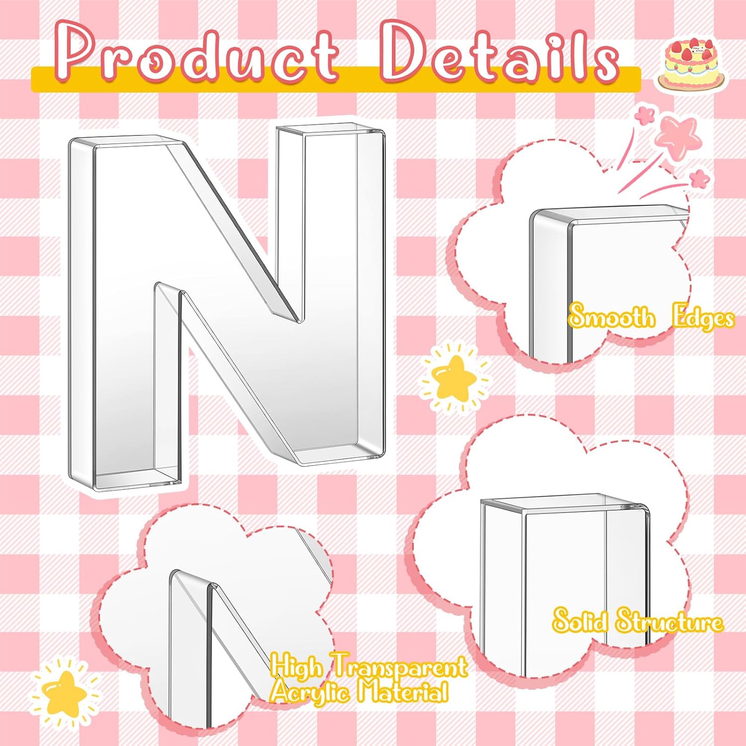 3 Pcs One Acrylic Charcuterie Letters Fillable 10'' Letters One Charcuterie Board Baby Board Box for 1st Birthday Party Baby Shower Snack Food Cake Cookies