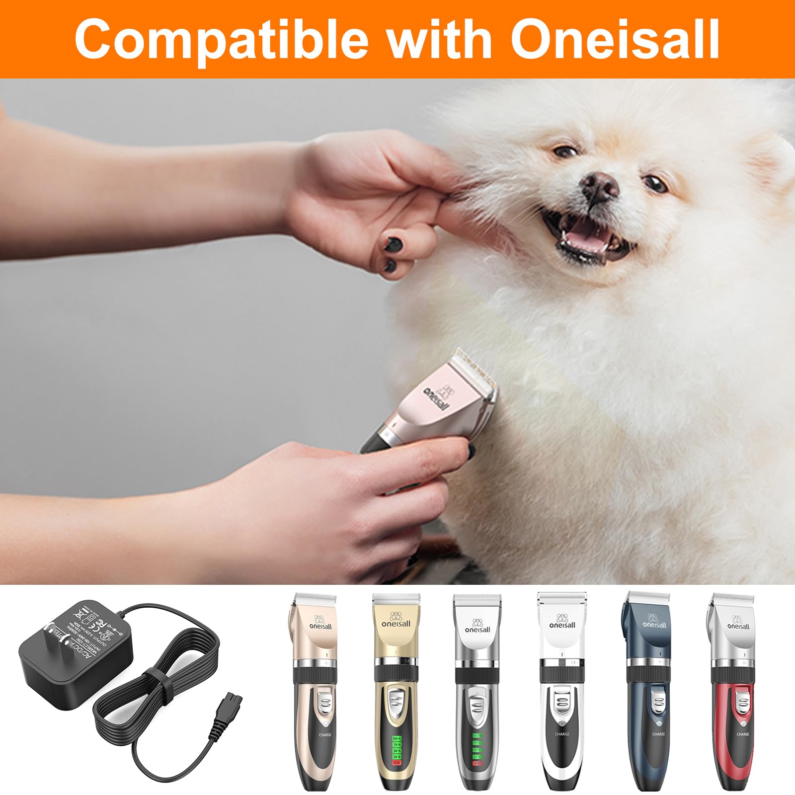for Oneisall Dog Clippers Charger Repalcement Oneisall Power Cord for 26225202-003DE/P2/X3//X2/C61/N6/A11/K52NTS