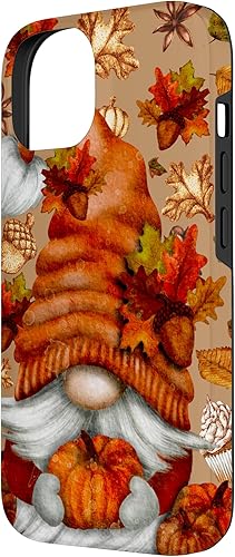 Miniatura 5 de Funda para iPhone 11 con diseño de calabaza de gnomo marrón con diseño de hojas de otoño