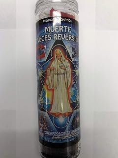 Holy Death 7 Color 7 Times Reversible (Santa Muerte 7 Veces Reversible) Pillar Prepared Scented Candle in Glass
