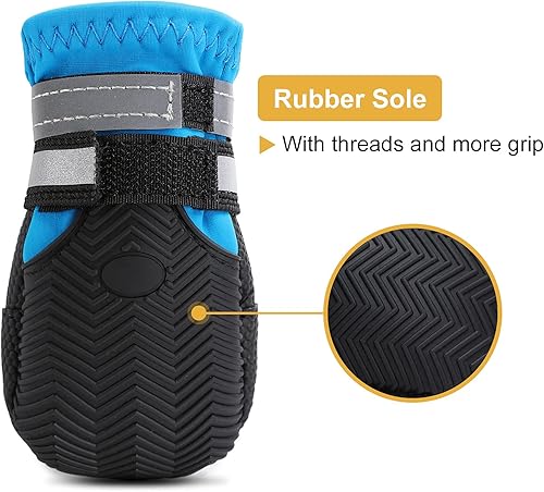 Miniatura 9 de Dimicoo Botas de malla transpirable para perros, antideslizantes, suela de goma suave, zapatos para perros para uso diario (paquete de 4)