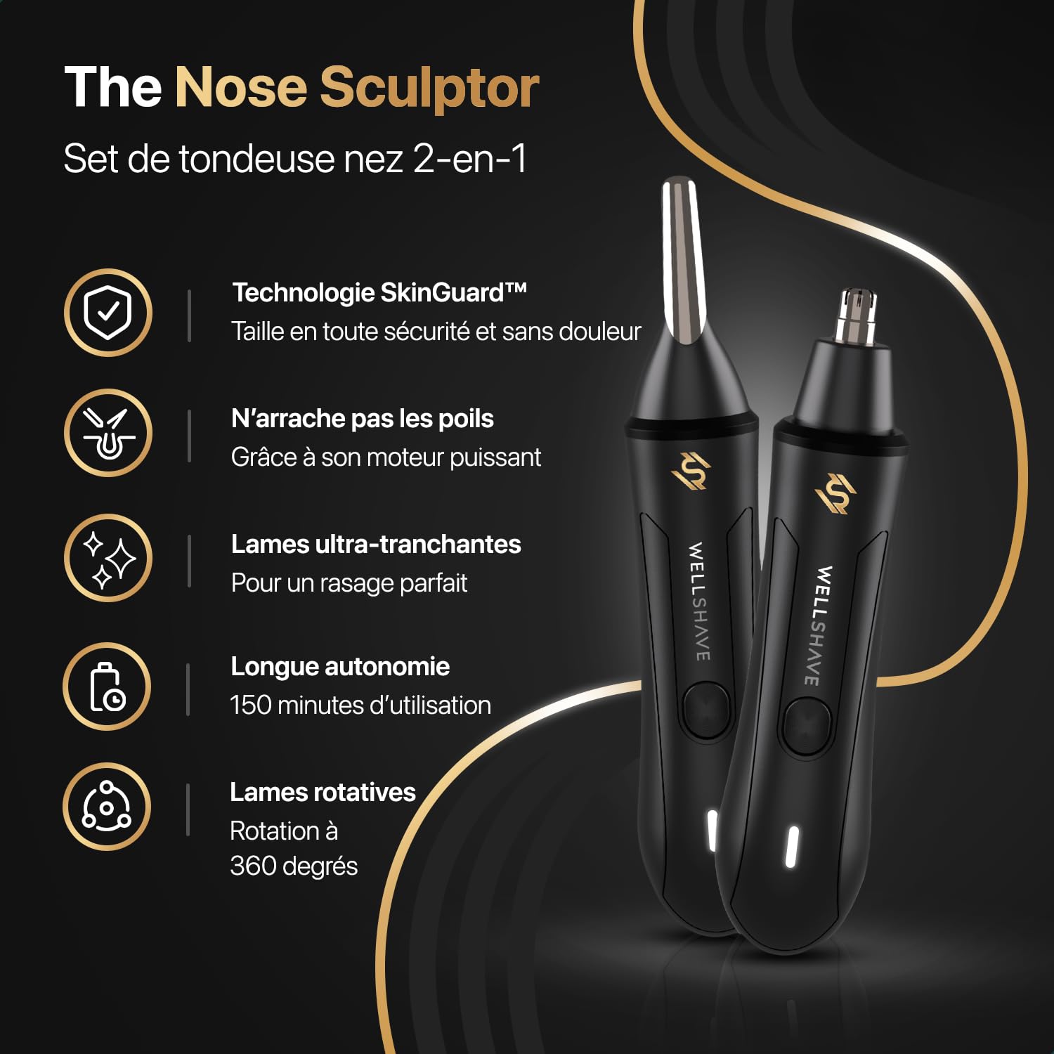 Tondeuse Sans Fil Pour Poils Nez, Oreilles, Sourcils - Gris - Straße Tech - Neuf