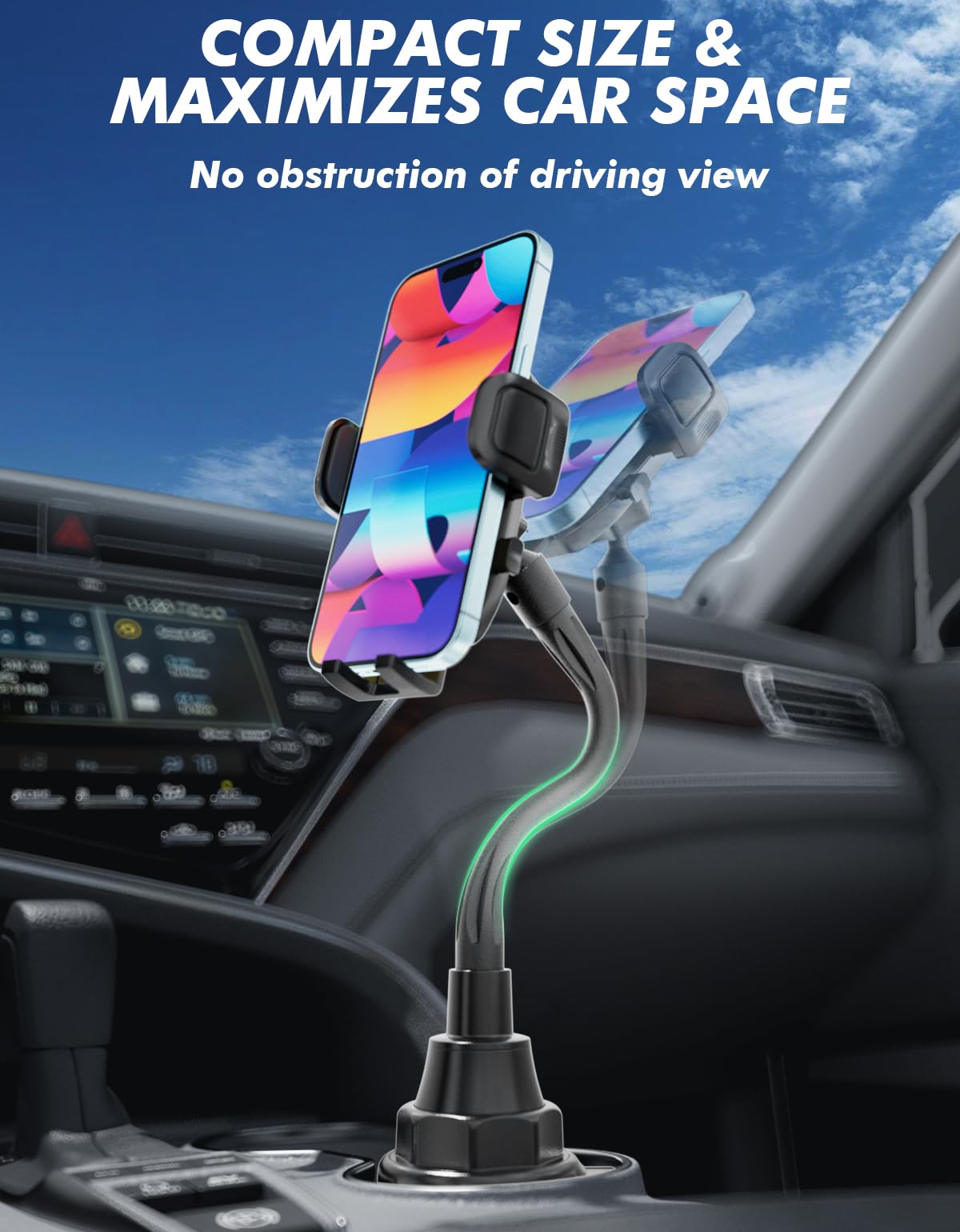 ANCHOM Soporte de teléfono para Coche, Soporte Mejorado para teléfono de Coche con Base expandible, Compatible con iPhone Samsung Todos los teléfonos de 4 a 7 Pulgadas