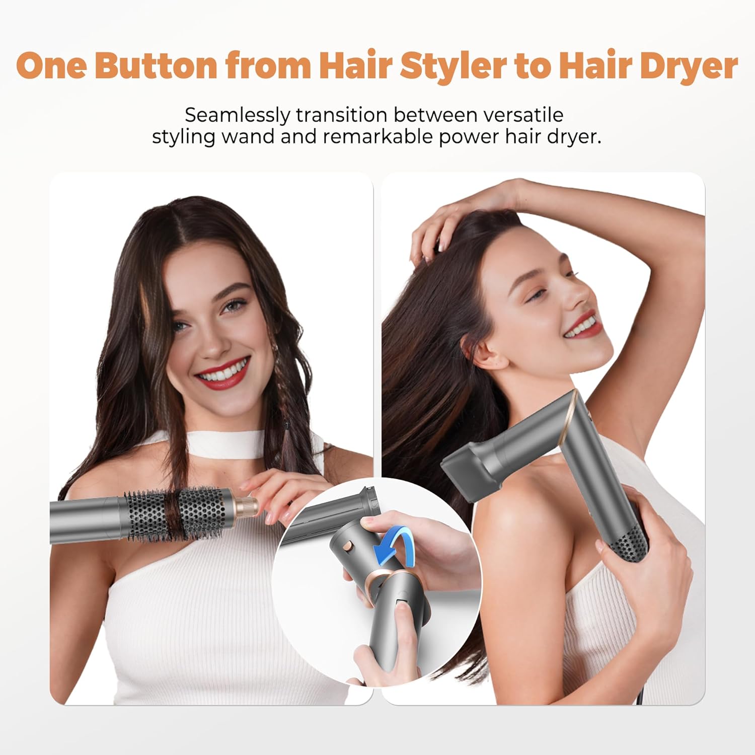 6 in 1 Hair Dryer Brush, Powerful Blow Dryer Brush Air Curler Air Curling Wrap Styl... - Image 5