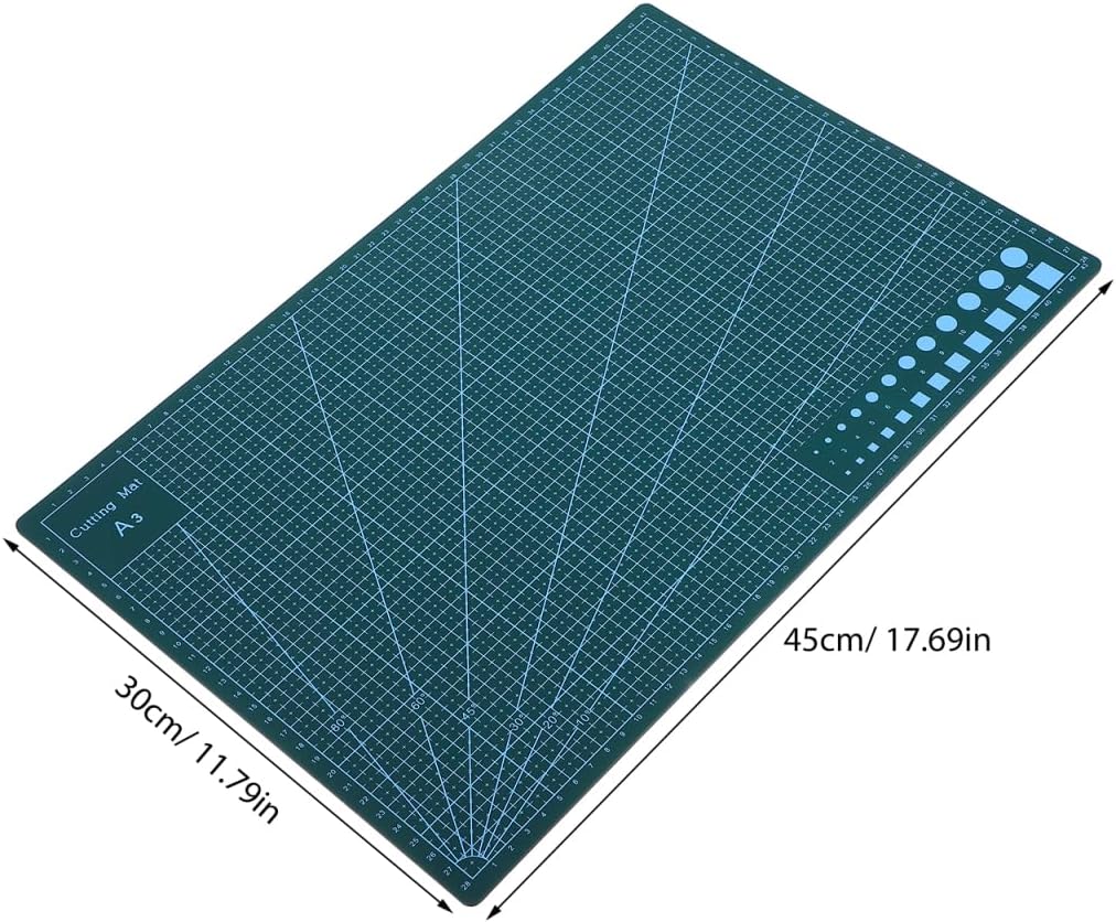 Dual-Side Self-Healing Cutting Mat 17.71X11.81 Inches Grid Craft Cutting Board for Quilting Sewing Scrapbooking and Hobby Projects Durable Construction Mat
