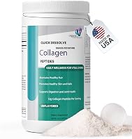 Organic Excellence Grass-Fed Collagen Peptides Powder - Unflavored Hydrolyzed Type I & III, 12g Protein, Supports Skin, Joints, Gut, Hair, Nails - Non-GMO 16oz