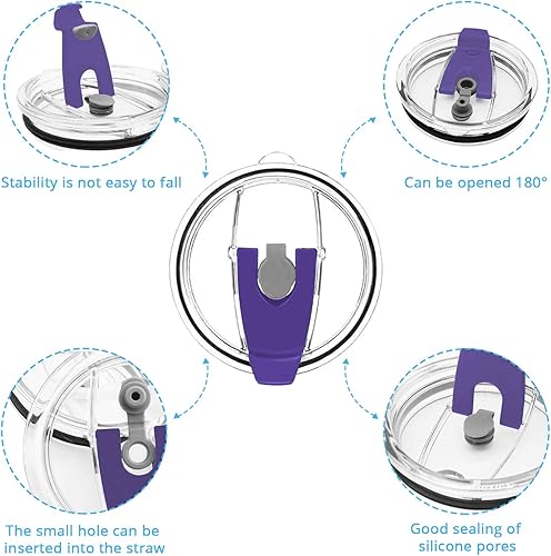 Miniatura 2 de KUFUNG Tapas de vaso a prueba de derrames de 30 onzas, tapa resistente a salpicaduras para vasopara Yeti Ramblertaza de café y más tazas enfriadoras