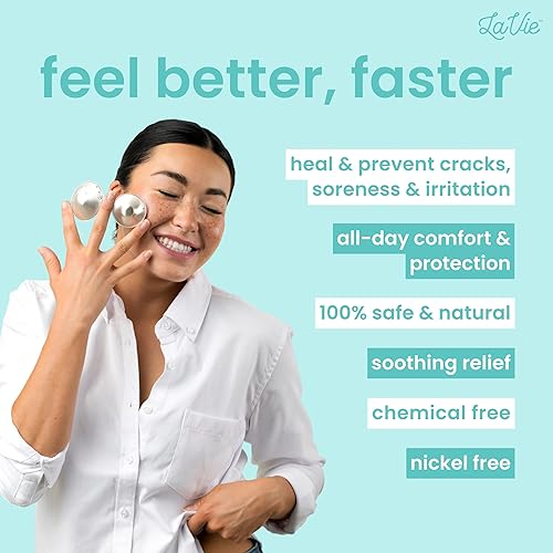 Miniatura 2 de LaVie Copas de lactancia plateadas, protección calmante para pezones de lactancia de recién nacidos, alivio calmante para madres lactantes,