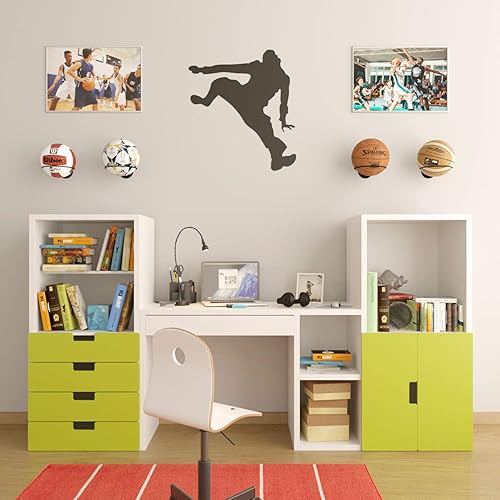 Miniatura 2 de Wallniture Sporta - Estante de almacenamiento para pelotas de pared, juego de 4, balón de fútbol, voleibol y baloncesto, metal