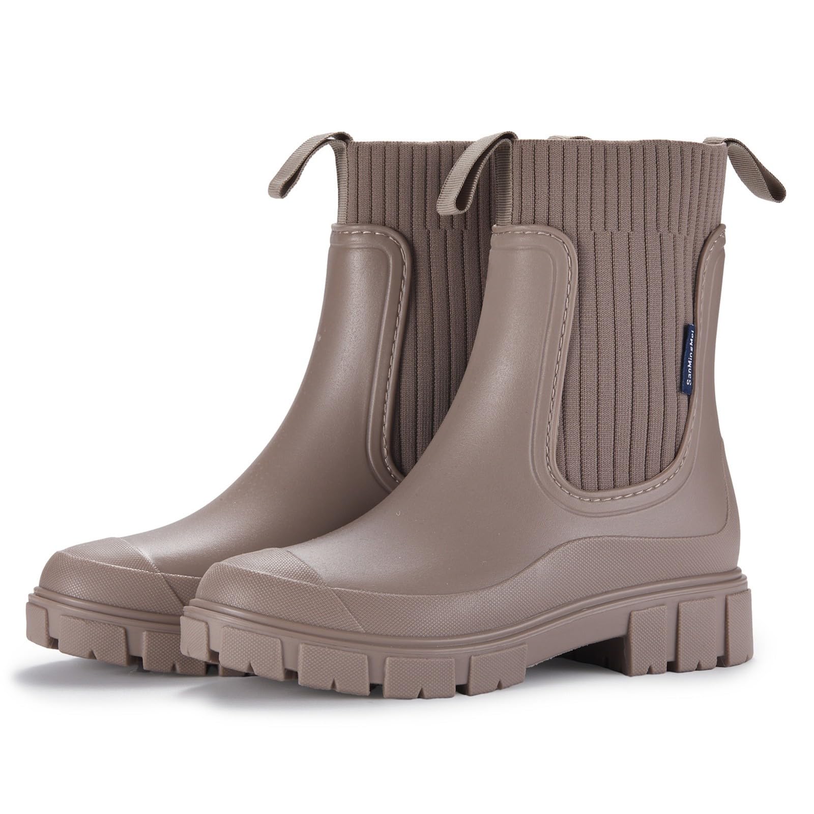 Botas de goma para mujer, botas de equitación, botas de media altura, botines para hombre, botas de equitación, botas de goma de media altura, botas de lluvia planas, impermeables, botas de