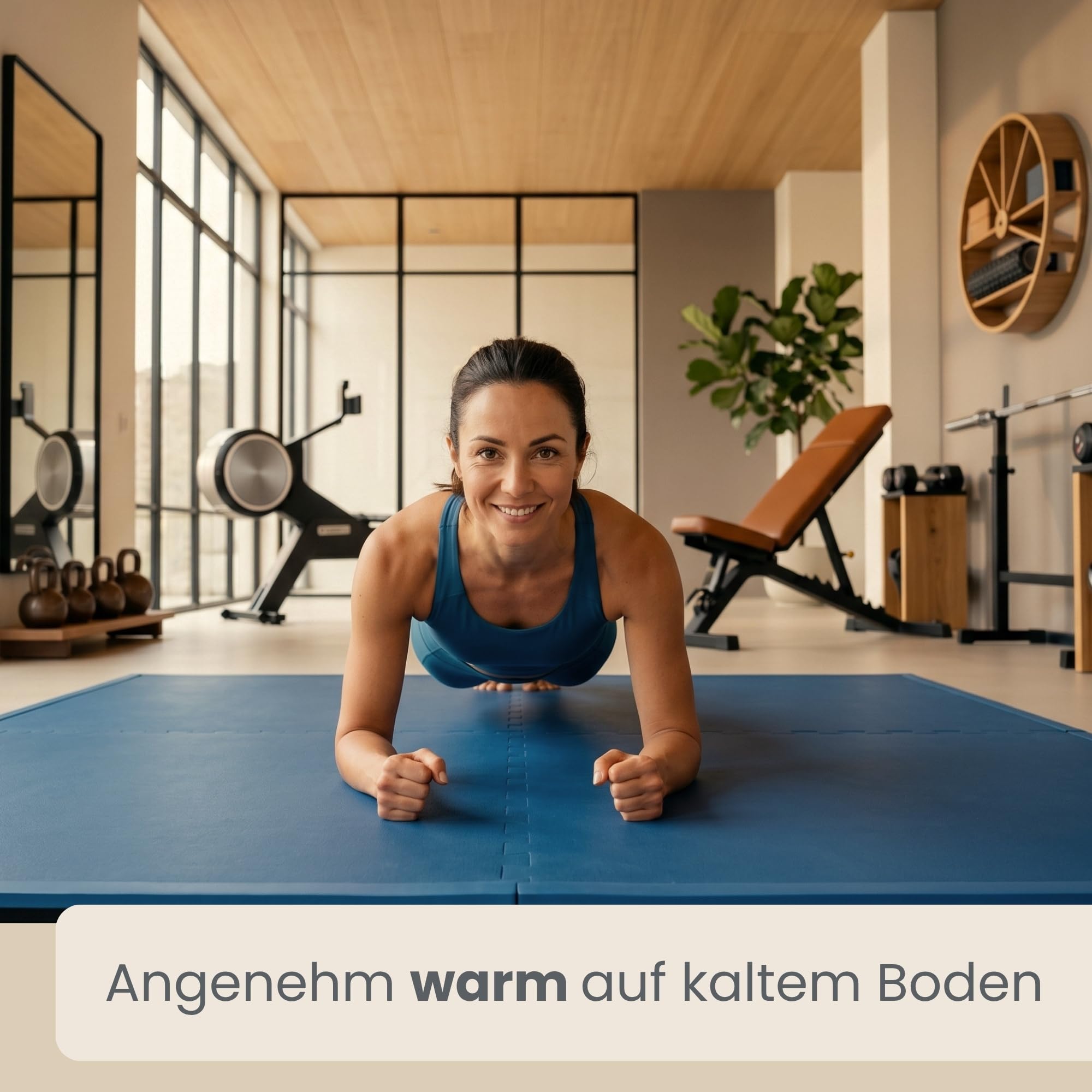 EYEPOWER EVA Kampfsportmatte 90x90x4 cm - zweifarbige dicke Turnmatte Fitness Sport Matte Fitnessraum - große Puzzlematte Fitnessmatte Sportmatte Bodenmatte - Matte für Sport Homegym