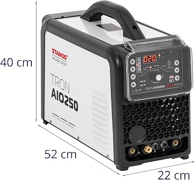 Stamos TRON AIO250 Multiprocess Welder - TIG AC DC - MMA - 250 A - Cut 50 A - Duty Cycle 60% - Pulse Multi Process Welder Multiprocess Welder Welding Machine 3 in 1 MIG TIG Welder