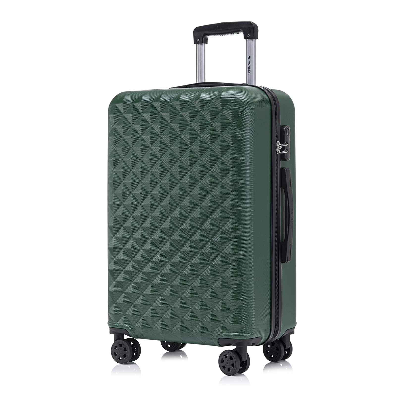YONSLY Trolley Koffer Set, Reisekoffer, Rollkoffer Handgepäck, Kabinkoffer Suitcase, Gepäckset mit 360° Rollen, Hartschalenreisekoffer, Zahlenschloss, Gummigriff