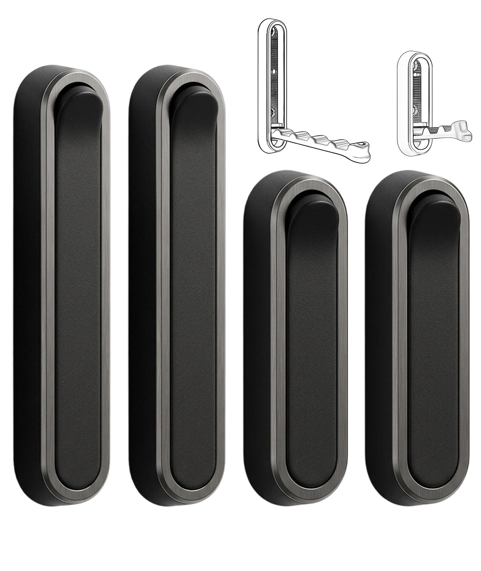 4Pcs Cloth Hanger For Wall | Foldable Hanger Wall Hooks, Black Coat Hooks For Closet, Door & Bathroom | Heavy Duty Folding Hangers For Hanging Coats, Belts, Backpacks, Towels | Space-Saving Wall Hook-image-31