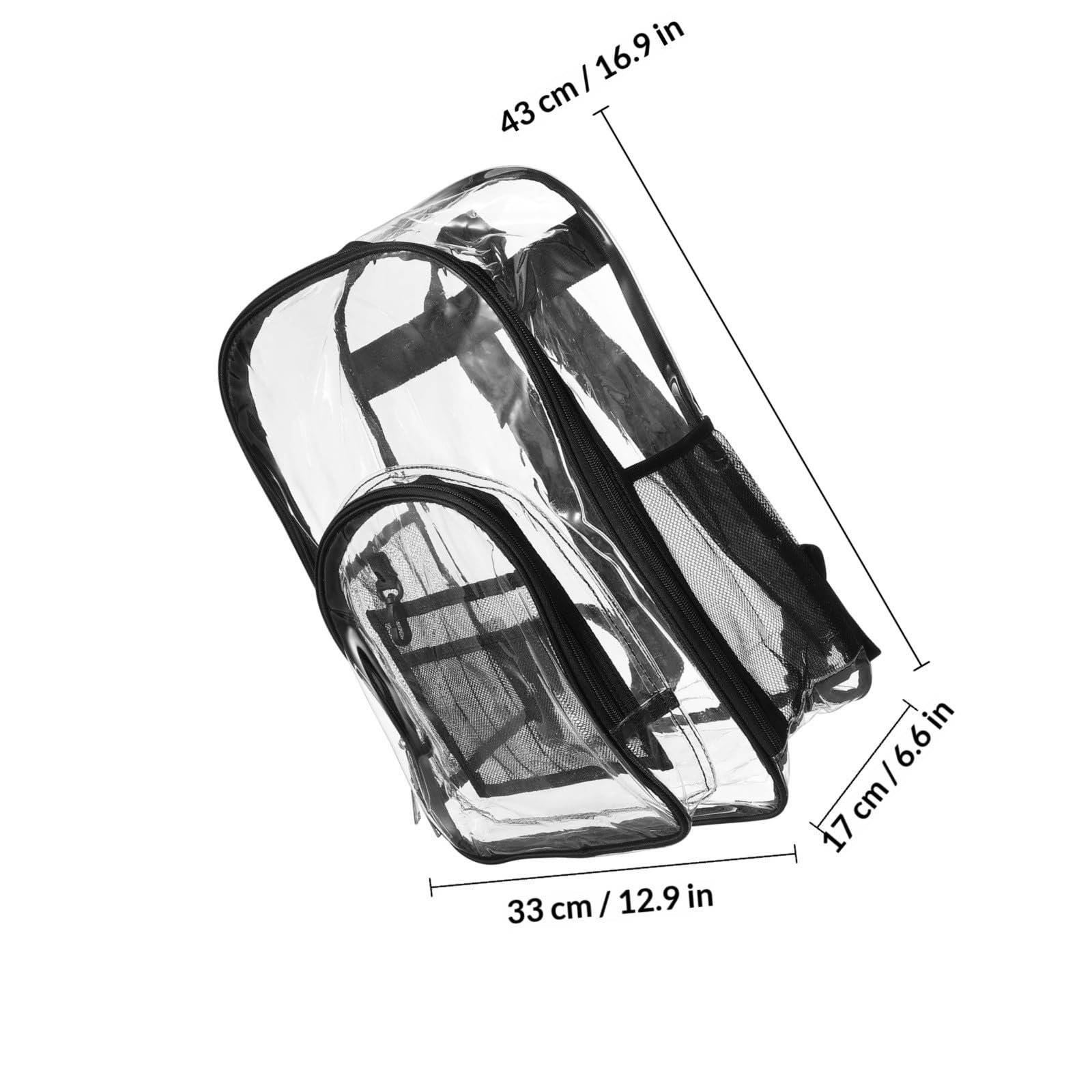 Zaino Trasparente Borsa Da Resistente Per Eventi Sportivi Scuola e Viaggi Spazioso e Organizzato Con Cinghie Ergonomiche