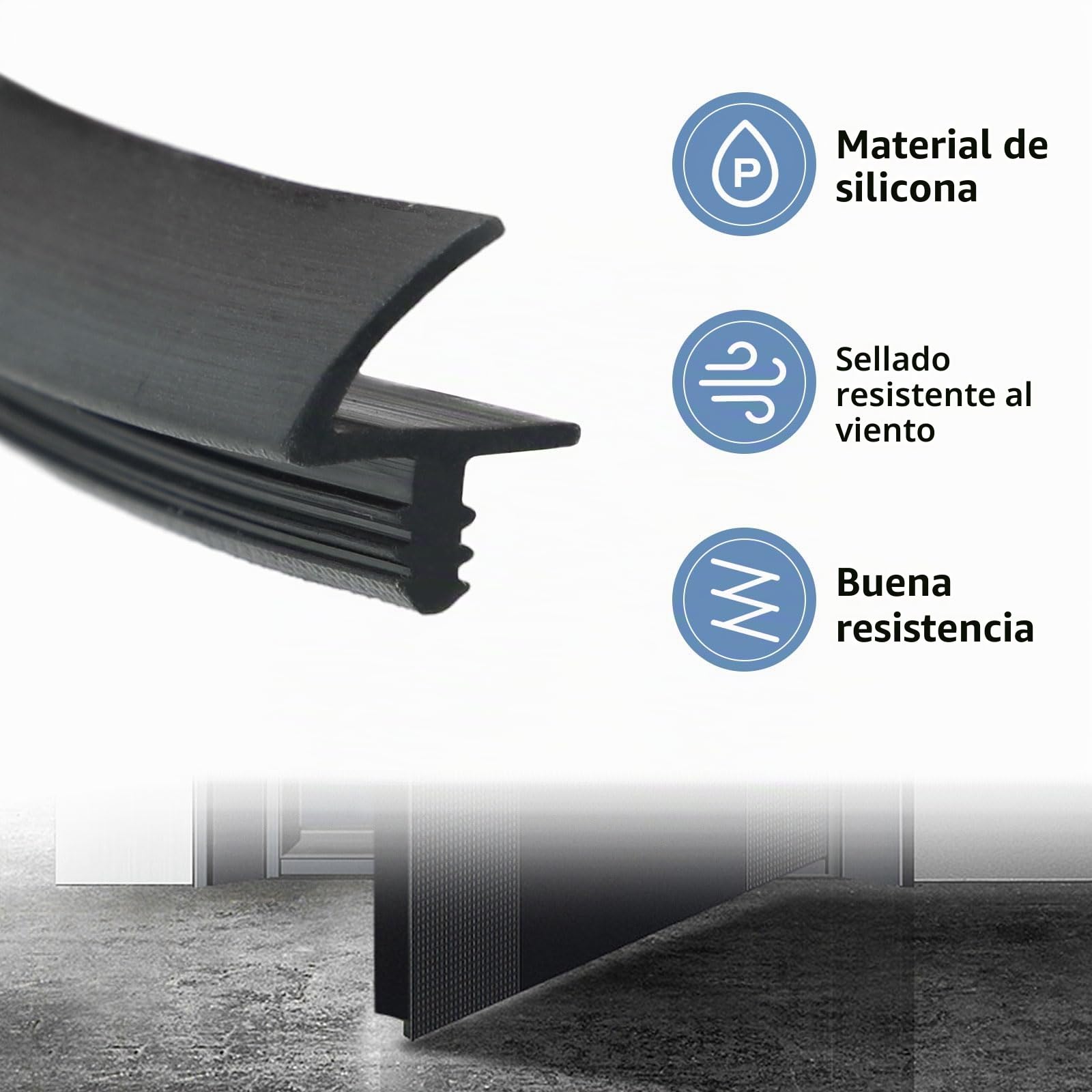 Junta de sellado para puertas y ventanas, 10 M/25 m, para ranura de 3 mm y 11 mm, para aislamiento acústico (negro, 25 m)
