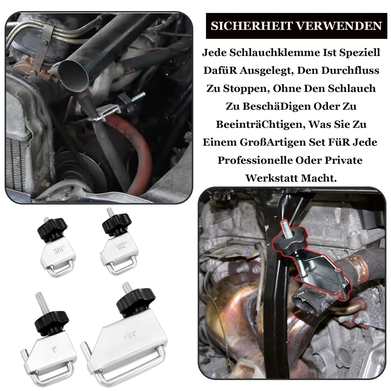 Swpeet 50 Pezzi Fascette Tubo Miniatura In Acciaio Inox 304 - Kit Assortito 10 Misure Per Auto, Moto E Idraulica