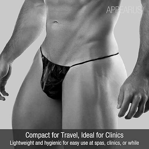 Miniatura 3 de APPEARUS Tanga de spa desechables para hombre para bronceado en aerosol, tatuajes y tratamientos corporales, talla única